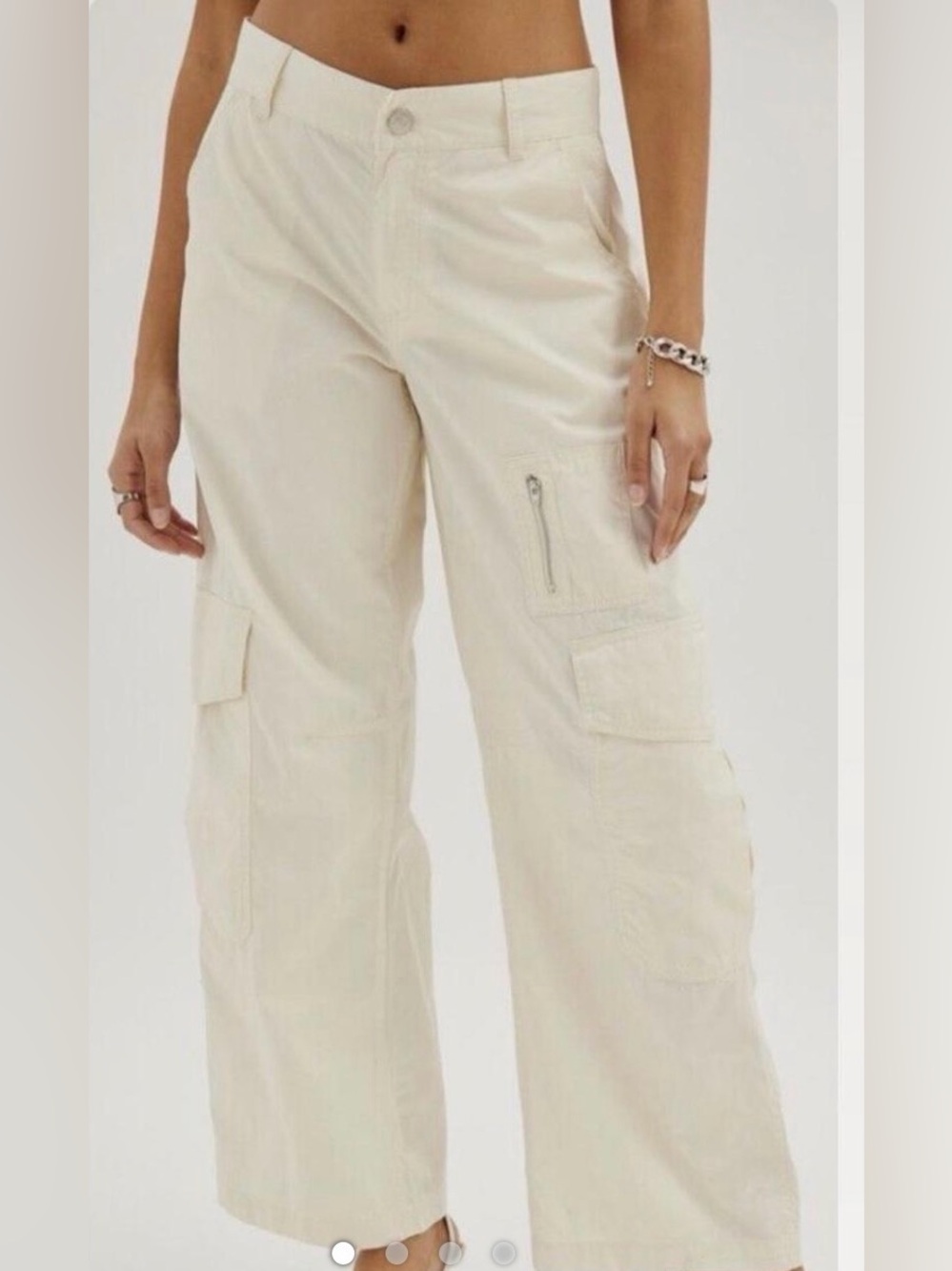 Womens BDG White Cargo Pants - Classic Utility Style